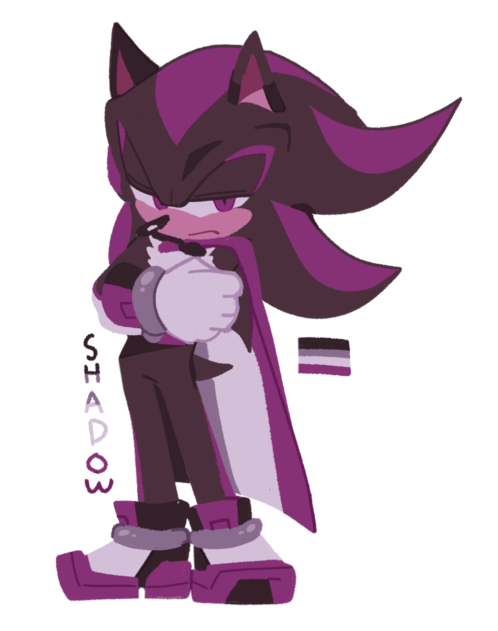Shadow the Hedgehog but asexual